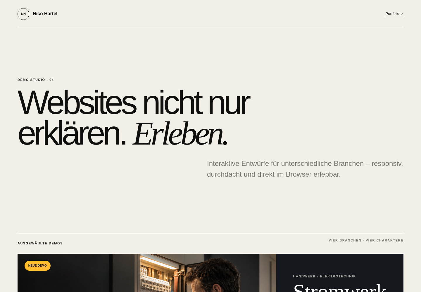 Projektansicht: Demo Studio